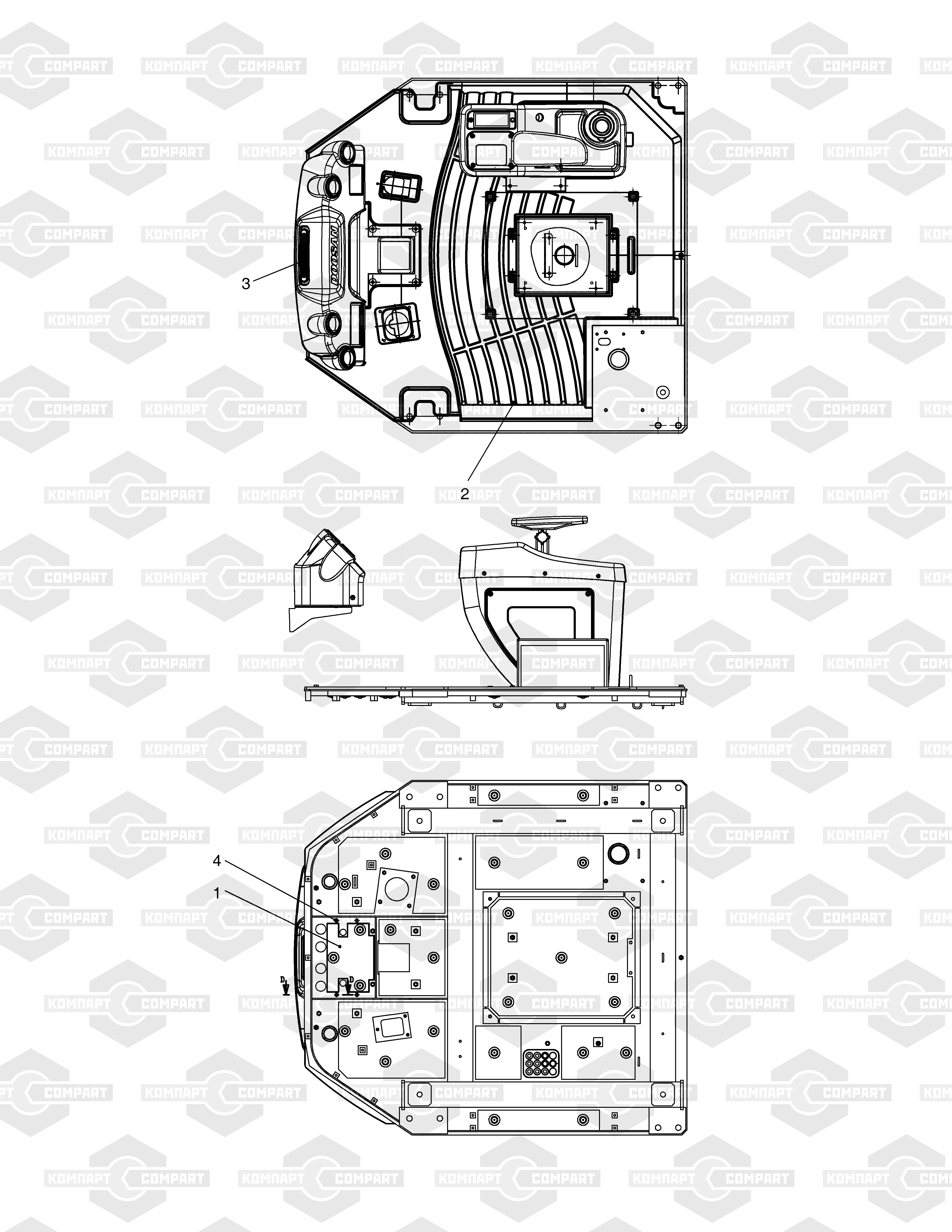 MAT ASSY,FLOOR;ROPS（RUSSIA & BRAZIL） КОЛЕСНОГО ПОГРУЗЧИКА МОДЕЛИ DL