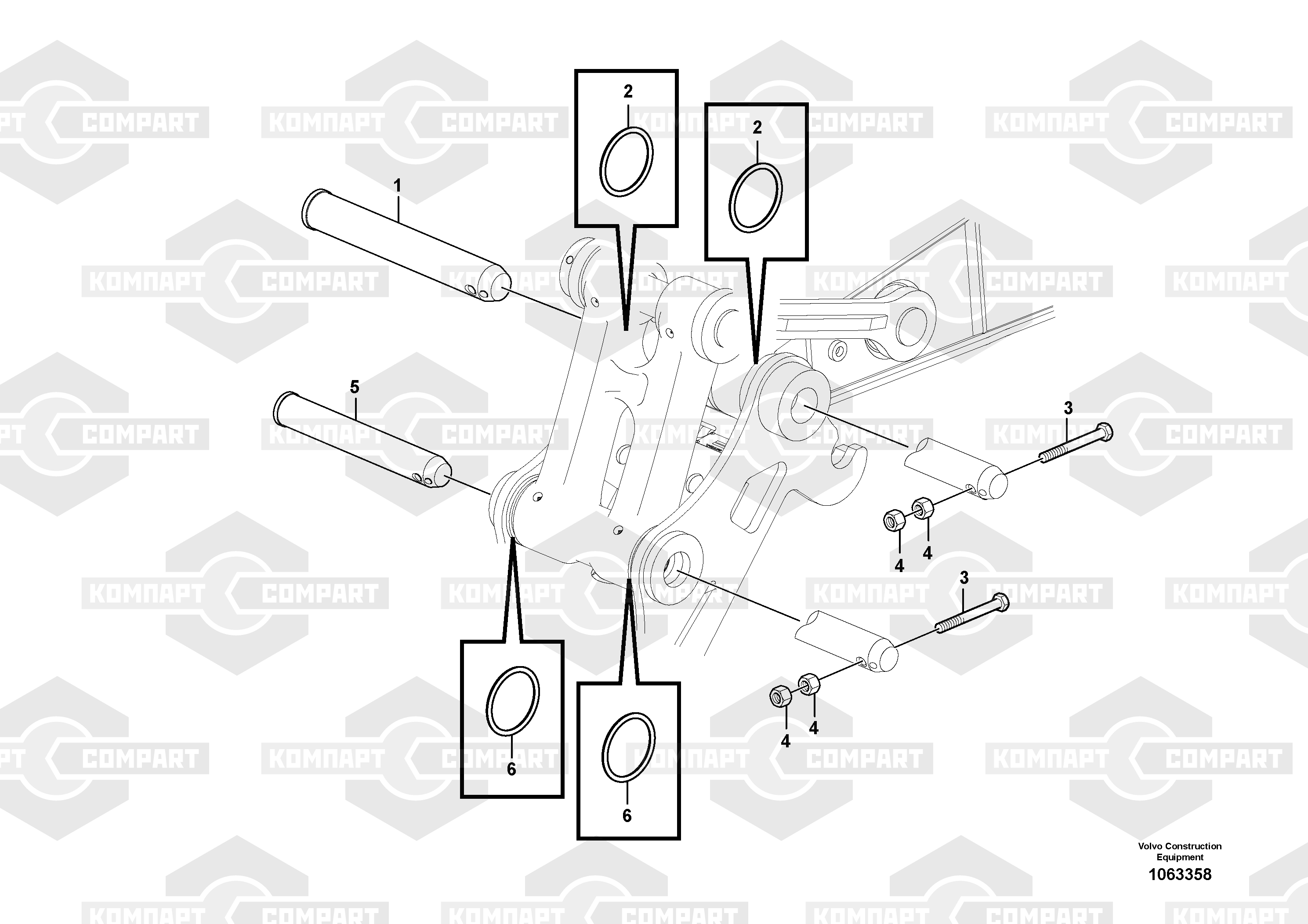 Пальцы для крепления ковша ЭКСКАВАТОРА VOLVO EC480D S/N 210001-/260001 ...