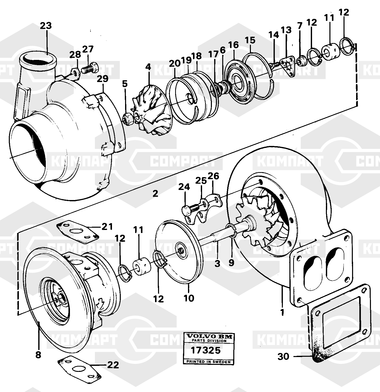 Турбокомпрессор ФРОНТАЛЬНОГО ПОГРУЗЧИКА VOLVO L160 VOLVO BM L160 - купить в  Com-part.ru