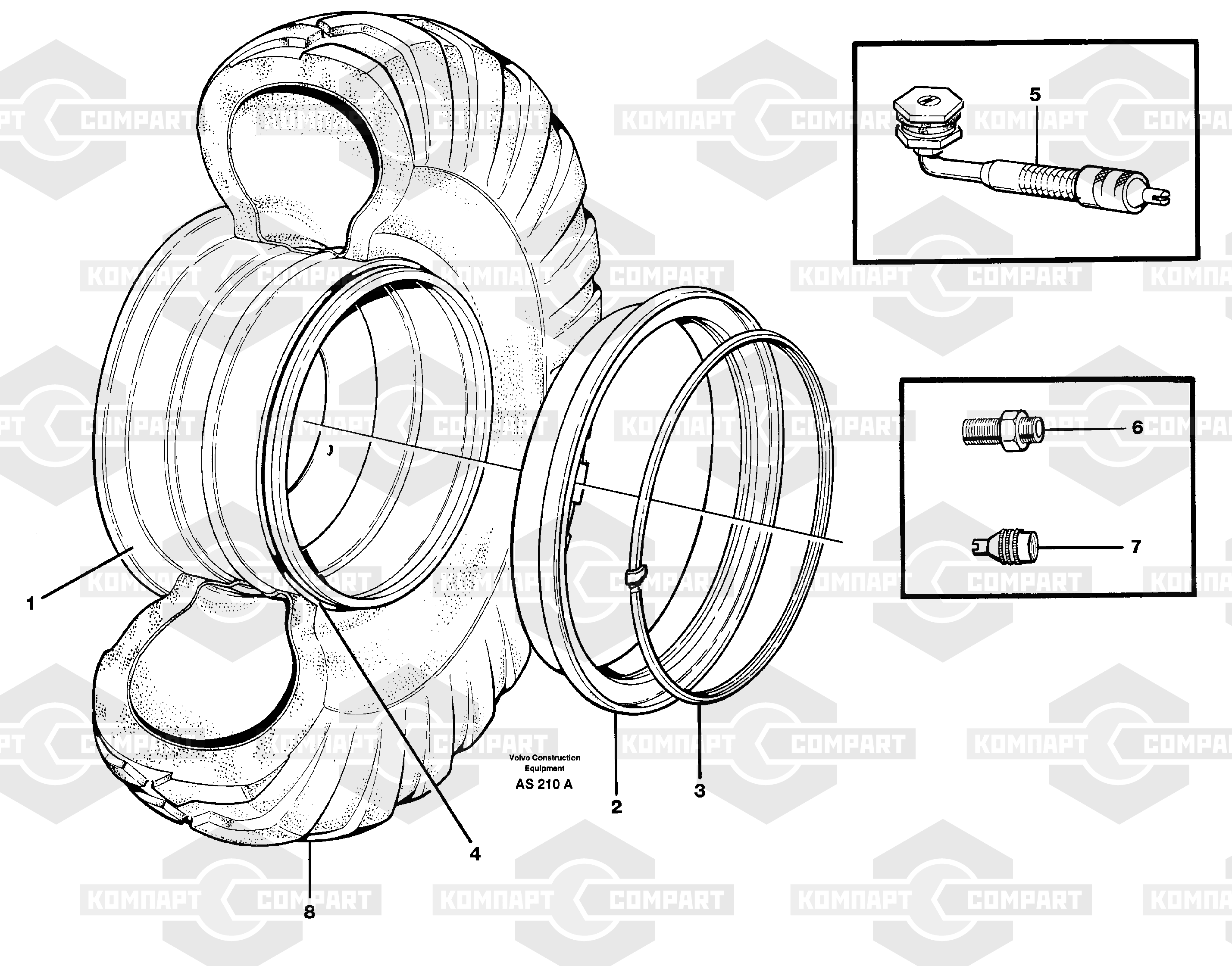 Колесо ФРОНТАЛЬНОГО ПОГРУЗЧИКА VOLVO L60E - купить в Com-part.ru